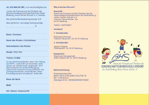 Beitritts-Formular zum Ausdrucken